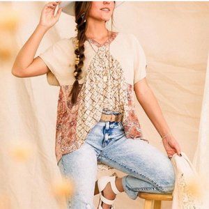 Boho Top with Three Coordinating Fabric